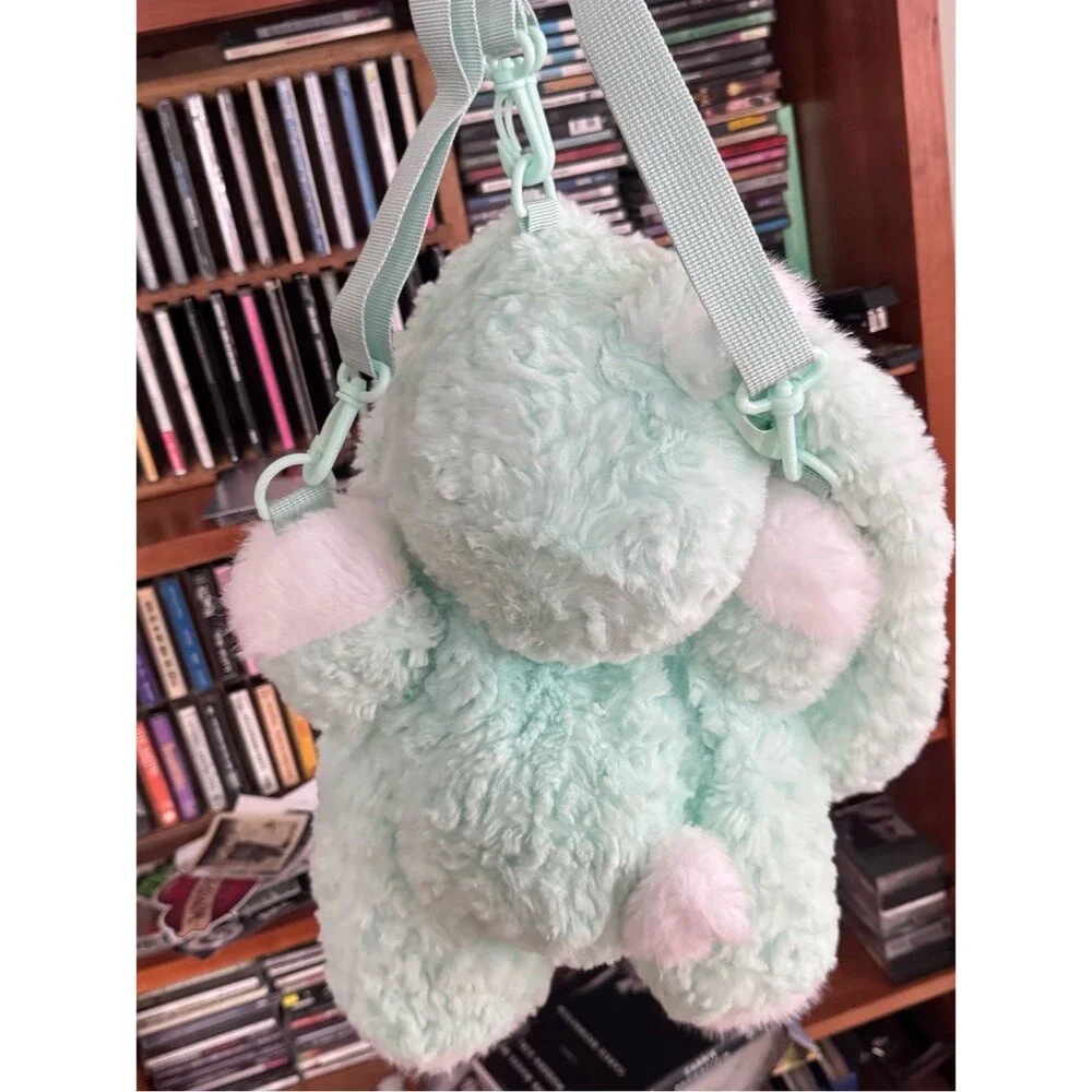 Baby Three Hugging Baby Backpack-green With LIQUID glitter Eyes rare